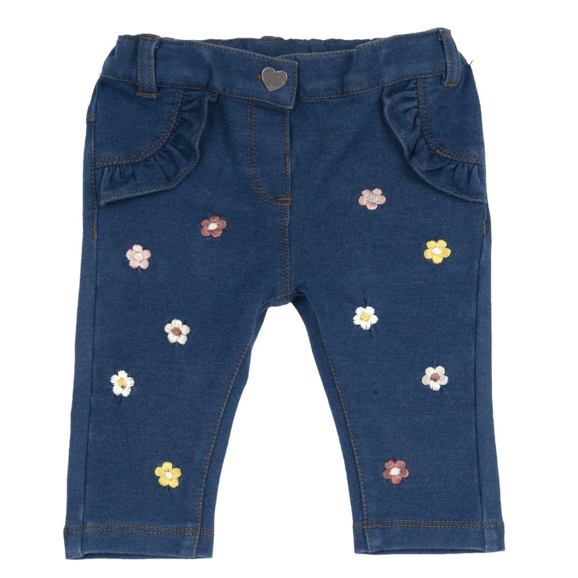 Pantaloni lunghi effetto denim con ricamo Chicco