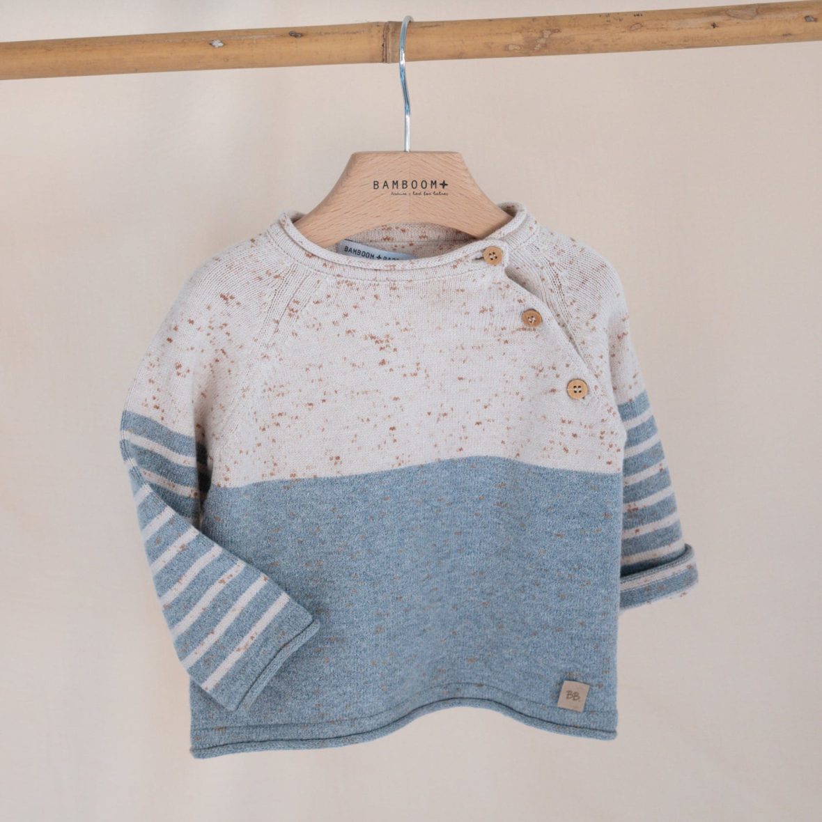 Maglia bi-colore in bambù organico Bamboom Blue Jeans